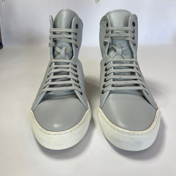 Common Projects Tournament High Top Sneakers EU42 Grey Leather Shoes ITALY